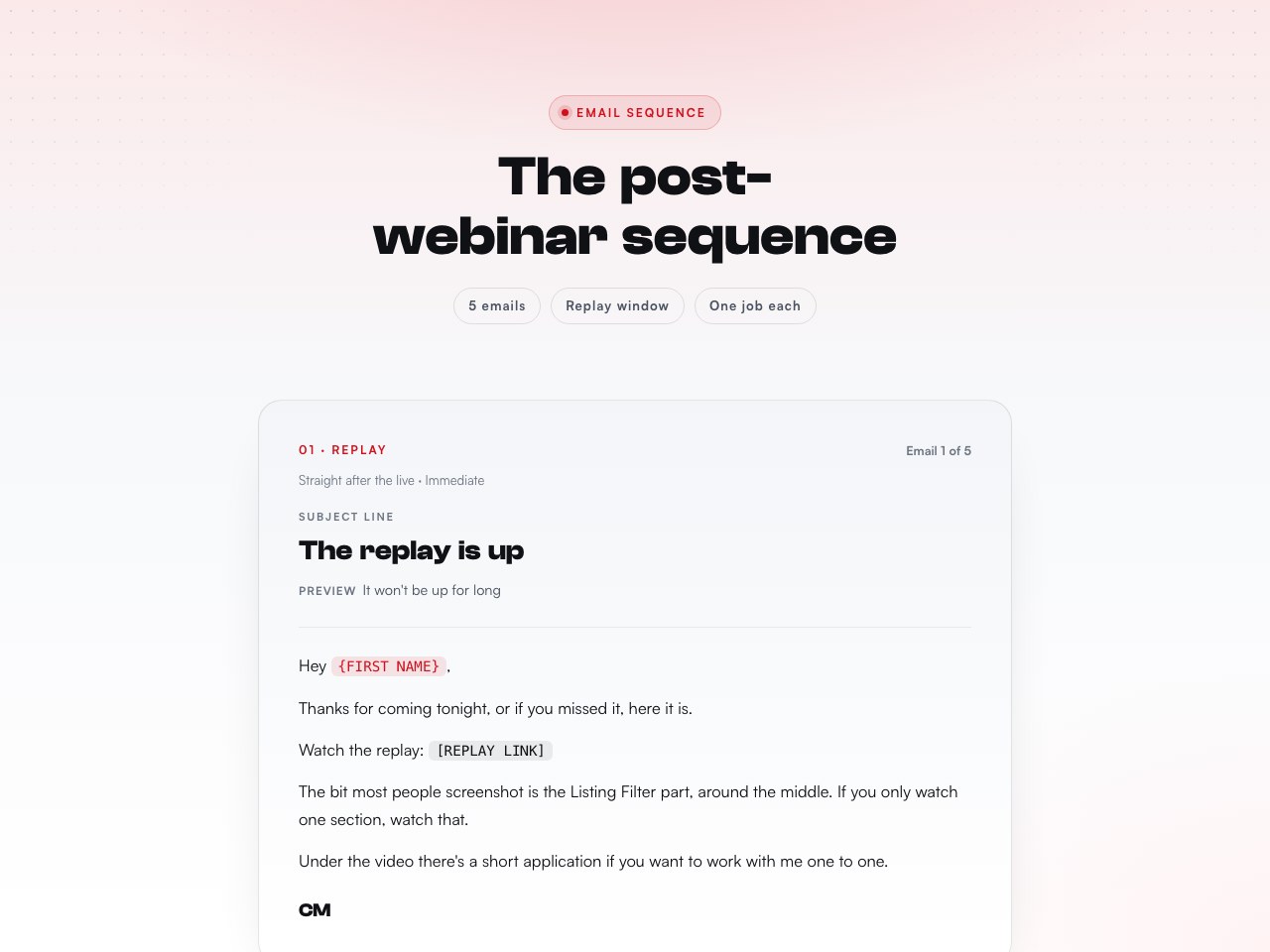 Post-webinar preview